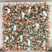 Panneau mural en soie NINI Orange, toile de fond florale réaliste, fleurs artificielles pour décoration de mariage, photographie et fête