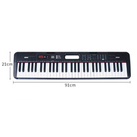 GOLD AGE Black Plastic USB Electronic Keyboard Children 3-6 Years Old-61-Key Educational Instrument 200 Rhythms 60 Demo Songs