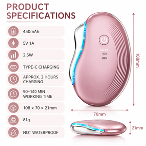Masseur facial électrique Gua Sha chauffant 45°C, 9000 tr/min, vibration, trois modes de couleur, appareil de lifting facial pour le soin du visage, du cou et des yeux - Product Image 6