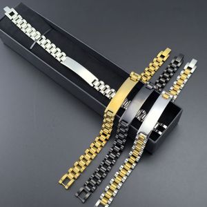 Bracciale da Uomo in Acciaio Inossidabile Placcato Oro 18k, Marca di Design, Personalizzabile con Incisione del Nome, Alla Moda - Product Image 1