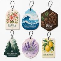 Cartes désodorisantes personnalisées pour voiture, formes découpées sur mesure, cartes désodorisantes suspendues en papier écologique absorbant