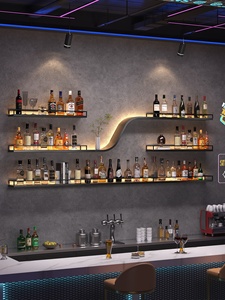 Muebles creativos para el hogar, estante <span class=keywords><strong>de</strong></span> almacenamiento <span class=keywords><strong>de</strong></span> arte del hierro montado en la pared, Mostrador <span class=keywords><strong>de</strong></span> <span class=keywords><strong>Bar</strong></span> <span class=keywords><strong>de</strong></span> vino tinto, Panel rústico, colgante <span class=keywords><strong>de</strong></span> pared para restaurante y hogar - Product Image 2