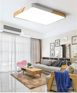 Ev oturma odası yatak çok renkli tavan ışık modern zarif basit akrilik ahşap dim led tavan lambası - Product Image 2