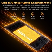 Tablette robuste Oukitel RT9 tablette 10 pouces octa-core 6 Go + 256 Go 11000mAh batterie IP68 Android 14 tablette pc robuste