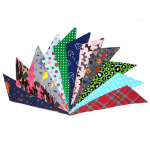 Pabrik disesuaikan cetak Logo anjing Bandana poliester warna biru dipersonalisasi jala lembut anjing kerah Bandana - Product Image 5