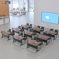 Table de formation pliante au design moderne, combinable, bureau mobile pour personnel, mobilier de bureau double face, longue table de conférence pliante