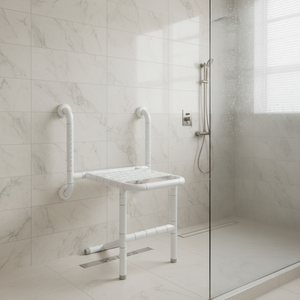 Banc de <span class=keywords><strong>douche</strong></span> pliable mural antidérapant, chaise de <span class=keywords><strong>douche</strong></span> accessible <span class=keywords><strong>pour</strong></span> la salle de bain, forte capacité de charge - Product Image 4