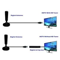 Antena de TV Digital para Interiores de Alta Ganancia 25Dbi con Amplificador DAS para Canales Gratuitos HDTV