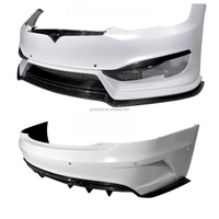 2013-2020 pour Tesla Model S Kit de carrosserie en Fiber de carbone de style PD amélioré jupes latérales de pare-chocs avant capot de becquet de pare-chocs arrière