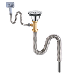 Tubo de desagüe de acero inoxidable para fregadero individual, 110 mm, en forma de S, a prueba de olores, para lavabo de cocina - Product Image 1