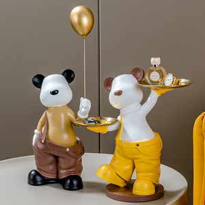Plateau de rangement en résine fait main, motif ours, pour décorations de ballons, idéal pour salon, entrée, chambre et bureau - Grande Vente - Product Image 2