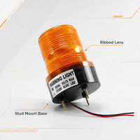 Bernsteinfarbene LED-Warnleuchte DC24V Blinkende Signallampe 3-Pol-Halterung für Bus-LKW-Alarmsystem