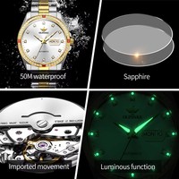 Mouvement automatique mécanique SEIKO 3261, acier inoxydable, luxe, verre saphir, aiguilles, double calendrier, étanche, 41 mm, 20 mm