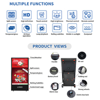 Kiosco móvil portátil de 32 pulgadas, póster portátil capacitivo para exteriores, Monitor de publicidad LCD para pantalla de animación de tienda minorista