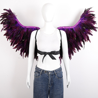 Nouvelles ailes en plumes rose vif de grande taille pour Halloween, cosplay, fête, costume, accessoire de photographie, ailes d'ange en plumes