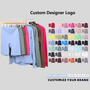 Ensembles de <span class=keywords><strong>yoga</strong></span> LULUS pour femmes, tenues de sport personnalisées en gros, survêtements en nylon et élasthanne, logo de gym, ensemble 2 pièces pour l'entraînement et le fitness féminin - Product Image 2