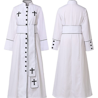 Vente en gros de costumes romains religieux d'église catholique de prêtre médiéval d'Halloween pour les costumes de téléfilms