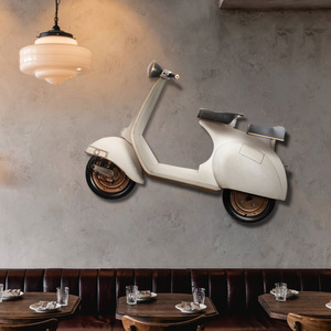 Vente en gros usine : Grande décoration murale en fer forgé, design créatif personnalisé, moto blanche, art déco pour <span class=keywords><strong>garage</strong></span>, écologique - Product Image 1