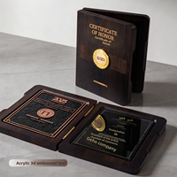 Médailles en relief personnalisées en métal et acrylique, certificats, plaques d'honneur pour les récompenses d'entreprise, reconnaissance des franchisés