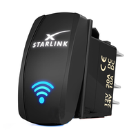 Interrupteur à bascule laser gravé Starlink SPST 5 broches marche/arrêt avec LED bleue 12V 20A 24V 10A pour voiture, bateau, marine, camping-car, camion