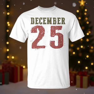 T-shirt natalizia retrò del 25 dicembre, girocollo, manica corta, cotone, unisex, regalo per le vacanze per adulti - Product Image 4