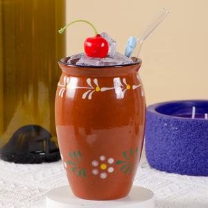 12oz Auténticos Cantaritos Mexicanos Jarritos De <span class=keywords><strong>Barro</strong></span> Bebidas Frías Bebidas Tazas De Arcilla De Cerámica Natural Tazas - Product Image 3