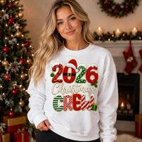 Nouvelles Écussons de Noël 2026 Personnalisés Grandes Broderies Scintillantes en Chenille et Paillettes Thermocollantes pour Vêtements et Sweats à Capuche