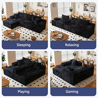 Kostenloser Versand Lagerbestand Moderne Wohnzimmer-Möbelgarnitur Konvertierbares Schlafsofa Ecksofa für Hotelnutzung Schwamm Modulares Sofa