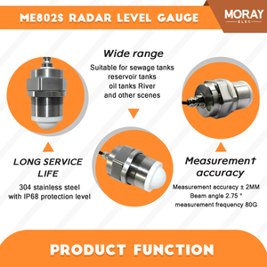 Moray me802s Độ chính xác cao 10m mức Radar transmitter cho bể nước mực nước điều khiển cảm biến siêu âm Flow Meter - Product Image 3