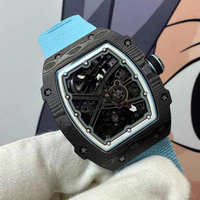 67-02 Carbonfaser-Uhr für Herren mit Mechanischem Uhrwerk Leichtgewichtiges 7,8mm Ultra-Dünnes Gehäuse und Saphirglas für die Arbeit