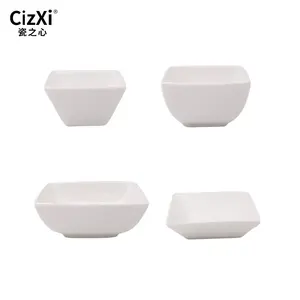 China manufacturer 4.5/4.75 inch small square ceramic dinnerware dinner dish for daily using