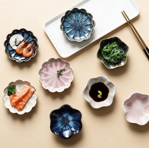 Luxury Japanese Style Plant Pattern Eco-Friendly Ceramic Small Seasoning Dish for Hot <b>Pot</b> and Snacks Wholesale - Product Image 5