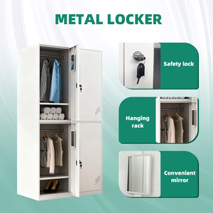 ตู้เก็บของโลหะ4ประตูตู้เหล็กขอบแคบสำหรับตู้เสื้อผ้าห้องนอนขนาดเล็กตู้เหล็กสำหรับจัดระเบียบเสื้อผ้าขนาดกะทัดรัด - Product Image 2