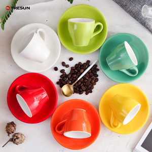 Campione gratuito 80 <span class=keywords><strong>ml</strong></span> Logo personalizzato bianco in ceramica <span class=keywords><strong>tè</strong></span> Espresso <span class=keywords><strong>tazza</strong></span> di caffè e piattino porcellana Latte Espresso <span class=keywords><strong>tazza</strong></span> con piattino - Product Image 5