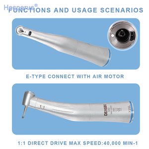 Equipo dental X25L 1:1 <span class=keywords><strong>contra</strong></span>ángulo pieza de mano de baja velocidad fibra óptica LED Quattro Botón de pulverización de agua interno anillo azul - Product Image 6