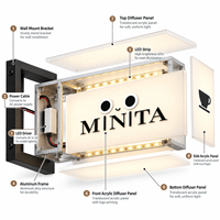 Enseigne lumineuse latérale Gozone pour bar à expresso, impression personnalisée sur acrylique, LED étanche IP65, publicité directionnelle