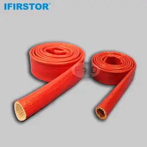 Detachable Thermal Insulation Sleeve Silicone Rubber Coated Fiberglass Protective Hose Sleeve