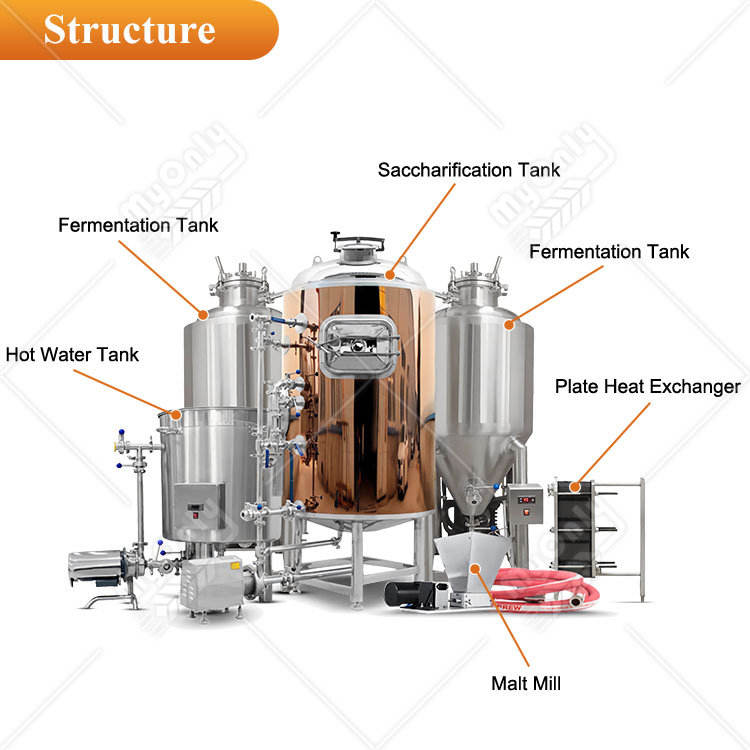 MY 1000l Craft Beer Line Microbrewery Brew System Beer Brew System Beer ...