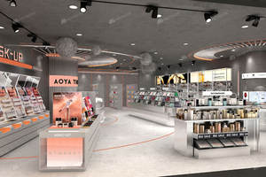 22-SYMLS-A Vitrine pour magasin de produits de beauté Série en acier inoxydable brossé argenté Conception de magasin de cosmétiques pour aménagement de magasin de détail - Product Image 5