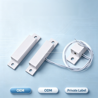 Wired Door Magnetic Contact Sensor NO/NC Type with 15-25mm Detection Range ABS Plastic for Door Window Alarm Security System