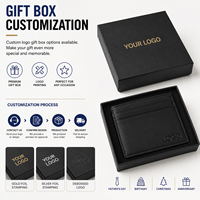 Dompet Kartu Kredit Bisnis Kulit Saffiano Anti-RFID Ultra Tipis Minimalis untuk Pria Wanita, Dapat Disesuaikan