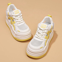 Chaussures décontractées respirantes en maille perforée à semelle épaisse polyvalentes, nouvelle collection printemps-été 2026, baskets sportives pour femmes