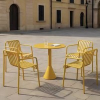 Ensemble de meubles de patio décontractés de style nordique, résistant aux intempéries et au soleil, tables et chaises en métal pour cafés, balcons, jardins