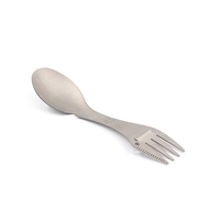 Titanium 5-en-1 Spork ultraléger portable, cuillère, fourchette, couteau, éplucheur, ouvre-bouteille pour le camping et la randonnée en plein air