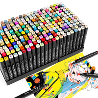 Marqueurs d'art à double pointe, 60, 80, 120, 168, 262 couleurs, marqueurs à alcool, marqueurs à double pointe permanents, ensemble de stylos marqueurs de couleur