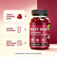 Gummies d'extrait de betterave OEM très vendues pour adultes, stimulant d'oxyde nitrique avec L-citrulline pour la santé cardiaque et l'augmentation de l'énergie