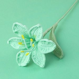 Bouquet di <span class=keywords><strong>Fiori</strong></span> Artificiali all'Uncinetto Fatti a Mano - Ramo di Giglio a Sei Foglie per Matrimoni e Decorazioni per la Casa - Vendita all'Ingrosso - Product Image 6