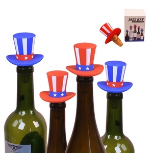 <span class=keywords><strong>Bouchon</strong></span> de bouteille de vin en silicone unique en forme de chapeau haut de forme |   <span class=keywords><strong>Bouchon</strong></span> de bouteille de vin décoratif, hermétique et de qualité alimentaire |   Logo personnalisé pour le vin et le champagne - Product Image 1