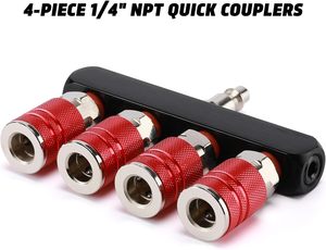1/4 conector rápido compresor bomba de ajuste neumático herramienta acoplador colector Multi divisor estilo aire Gas <span class=keywords><strong>distribuidor</strong></span> OEM - Product Image 4