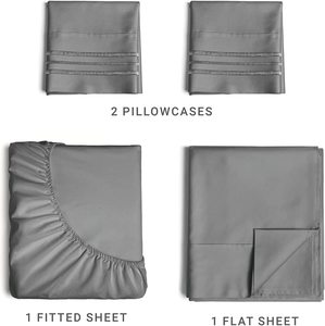 Sábana textil para el hogar, ropa de cama 100% de poliéster, Color sólido, excelente calidad - Product Image 3